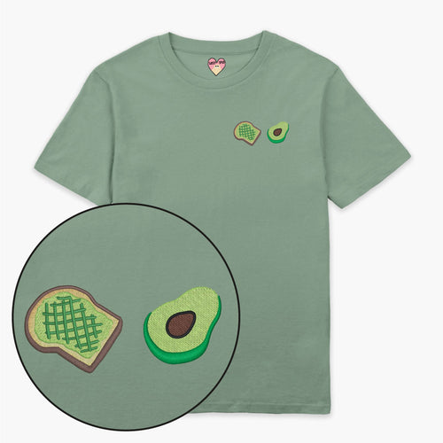 Avocado Toast Embroidered T-Shirt (Unisex)-Embroidered Clothing, Embroidered T Shirt, EP01-Sassy Spud