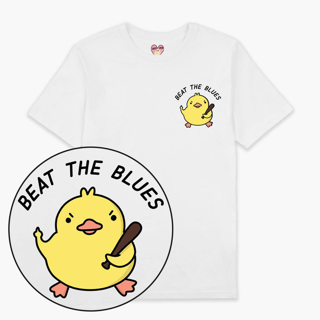 Beat The Blues T-Shirt (Unisex)-Printed Clothing, Printed T Shirt, EP01-Sassy Spud