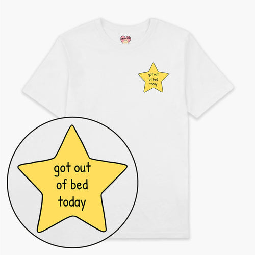 Bed Gold Star T-Shirt (Unisex)-Printed Clothing, Printed T Shirt, EP01-Sassy Spud