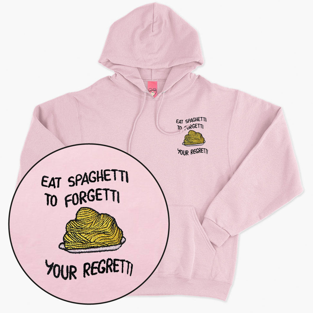 Eat Spaghetti Embroidered Hoodie (Unisex)-Embroidered Clothing, Embroidered Hoodie, JH001-Sassy Spud