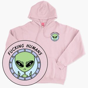 F*cking Humans Alien Hoodie (Unisex)-Printed Clothing, Printed Hoodie, JH001-Sassy Spud