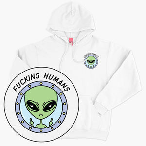 F*cking Humans Alien Hoodie (Unisex)-Printed Clothing, Printed Hoodie, JH001-Sassy Spud