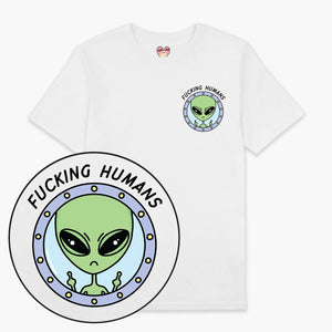 F*cking Humans Alien T-Shirt (Unisex)-Printed Clothing, Printed T Shirt, EP01-Sassy Spud