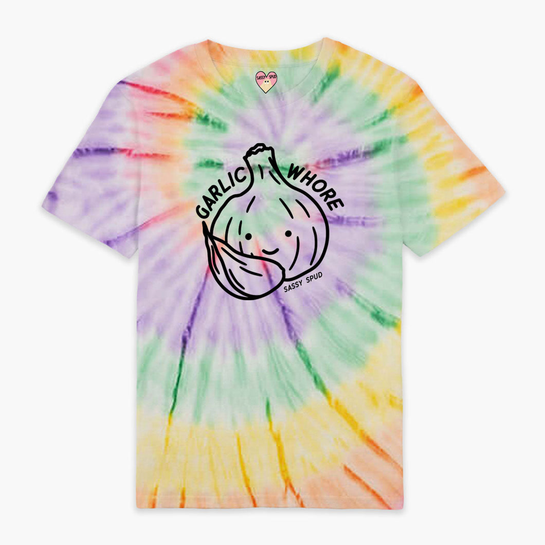 Garlic Whore Tie Dye T-shirt (Unisex)-Printed Clothing, Printed T Shirt, EP01-Sassy Spud