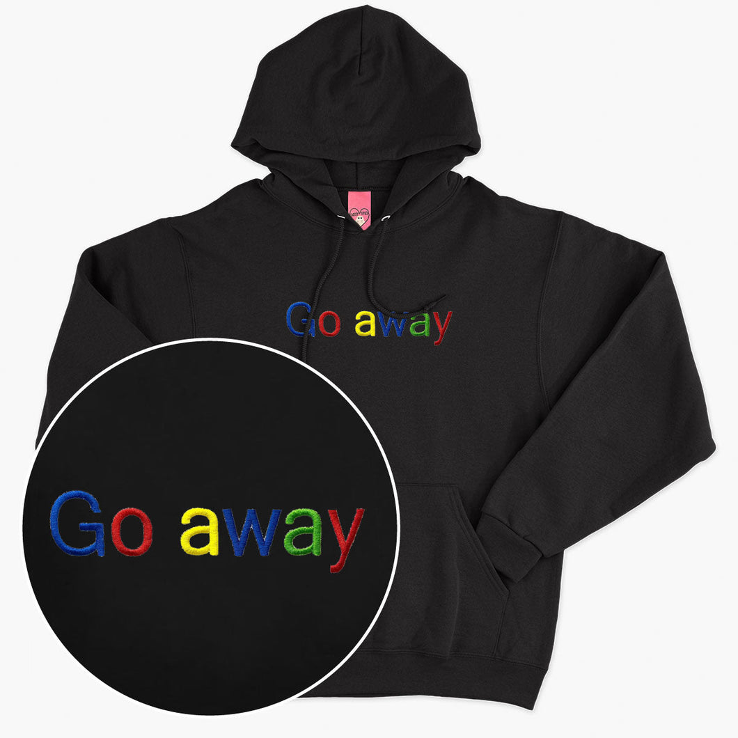 Go Away Embroidered Hoodie (Unisex)-Embroidered Clothing, Embroidered Hoodie, JH001-Sassy Spud