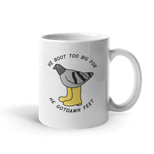 Load image into Gallery viewer, He Boot Too Big Coffee Mug-Funny Gift, Funny Coffee Mug, 11oz White Ceramic-Sassy Spud