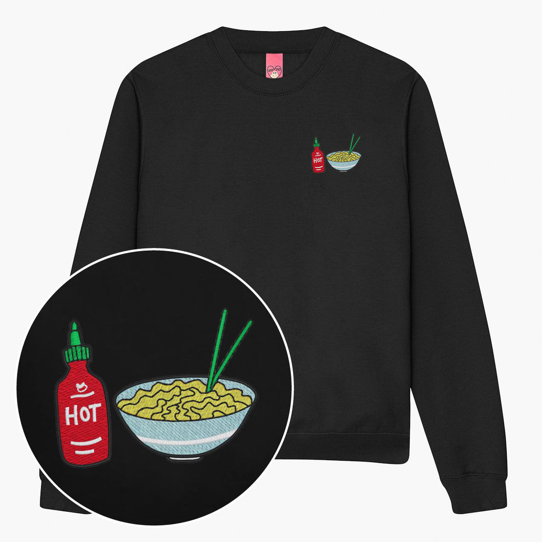 Hot Noodles Embroidered Sweatshirt (Unisex)-Embroidered Clothing, Embroidered Sweatshirt, JH030-Sassy Spud