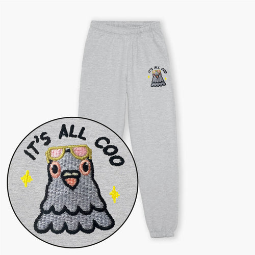 It's All Coo Embroidered Joggers (Unisex)-Embroidered Clothing, Embroidered Joggers, JH072-Sassy Spud