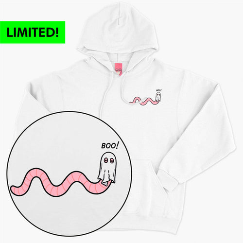 LIMITED EDITION: Ghosty Worm Halloween Hoodie (Unisex)-Printed Clothing, Printed Hoodie, JH001-Sassy Spud