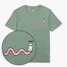 Laden Sie das Bild in den Galerie-Viewer, LIMITED EDITION: Ghosty Worm Halloween T-Shirt (Unisex)-Printed Clothing, Printed T Shirt, EP01-Sassy Spud