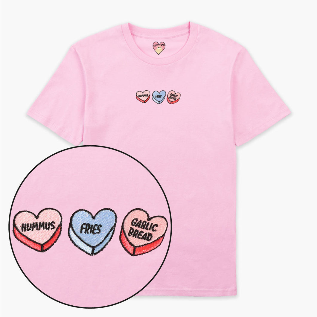 Love Hearts Embroidered T-Shirt (Unisex)