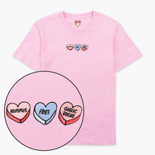 Afbeelding laden in Galerijviewer, Love Hearts Embroidered T-Shirt (Unisex)-Embroidered Clothing, Embroidered T Shirt, EP01-Sassy Spud