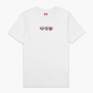 Love Hearts Embroidered T-Shirt (Unisex)-Embroidered Clothing, Embroidered T Shirt, EP01-Sassy Spud