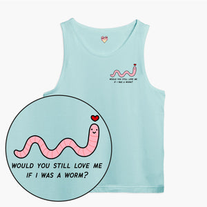 Love Me Worm Tank Top (Unisex)-Printed Clothing, Printed Tank, 03980-Sassy Spud