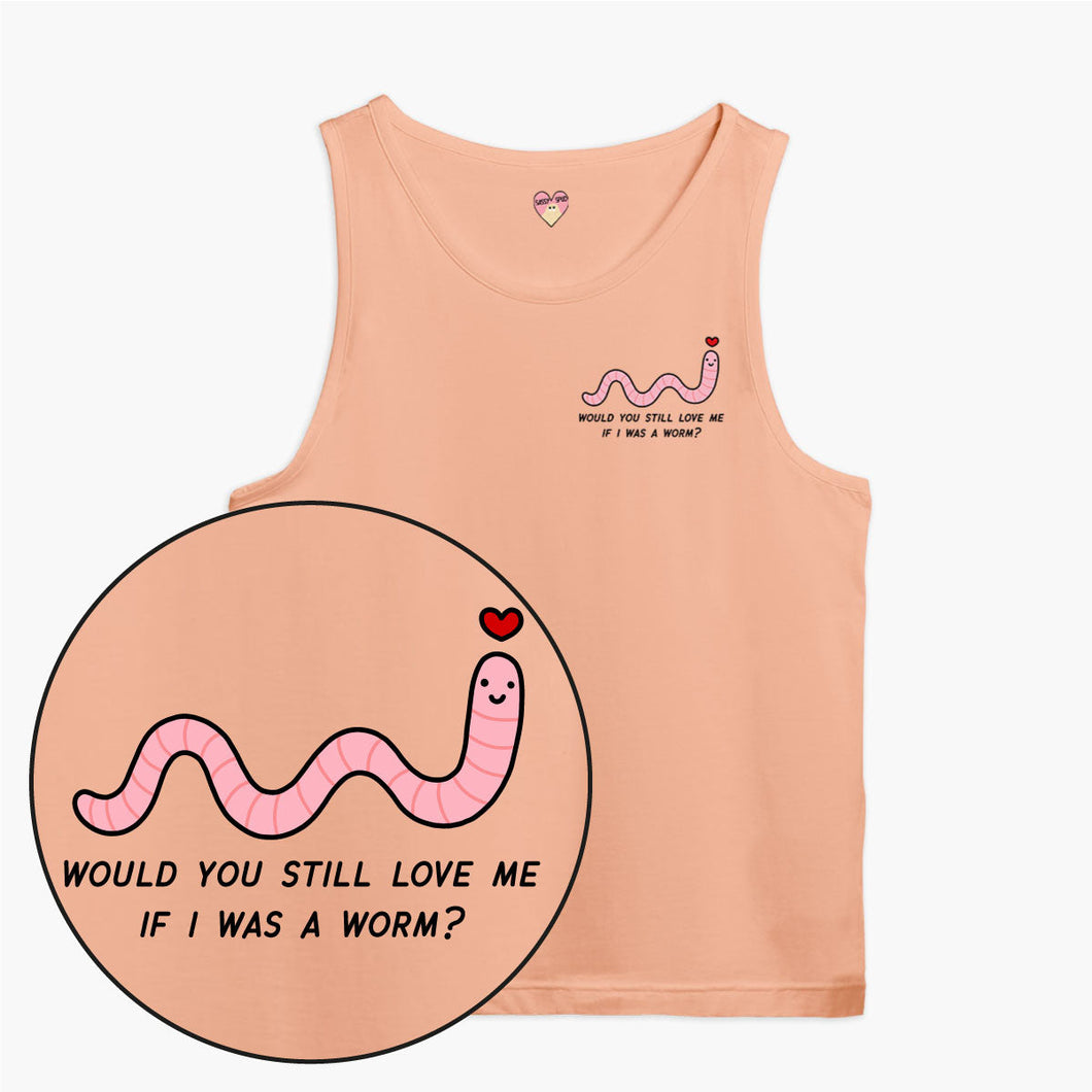 Love Me Worm Tank Top (Unisex)-Printed Clothing, Printed Tank, 03980-Sassy Spud