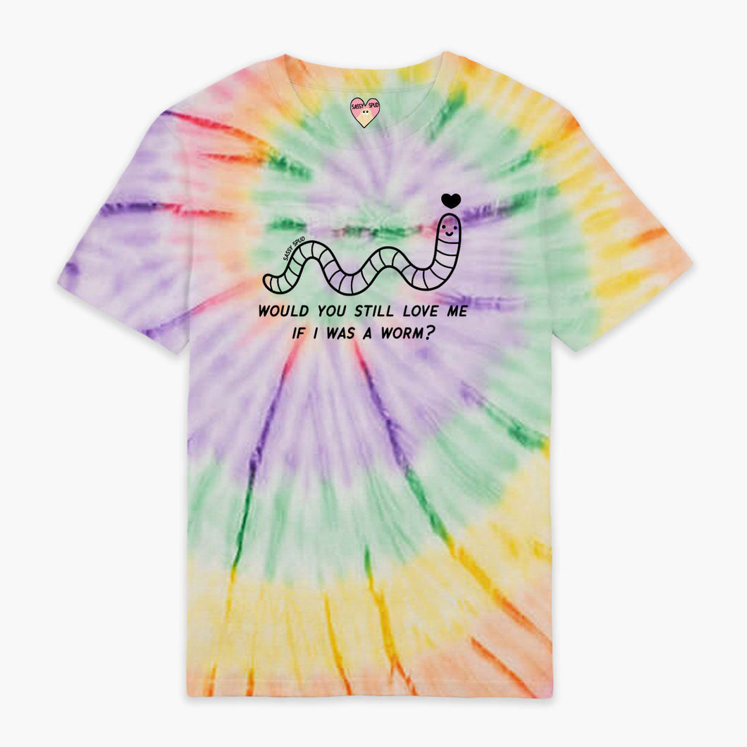 Love Me Worm Tie Dye T-shirt (Unisex)-Printed Clothing, Printed T Shirt, EP01-Sassy Spud