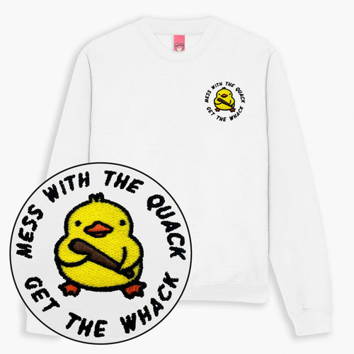 Mess With The Quack Embroidered Sweatshirt (Unisex)-Embroidered Clothing, Embroidered Sweatshirt, JH030-Sassy Spud