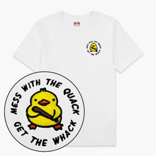 Afbeelding laden in Galerijviewer, Mess With The Quack Embroidered T-Shirt (Unisex)-Embroidered Clothing, Embroidered T Shirt, EP01-Sassy Spud
