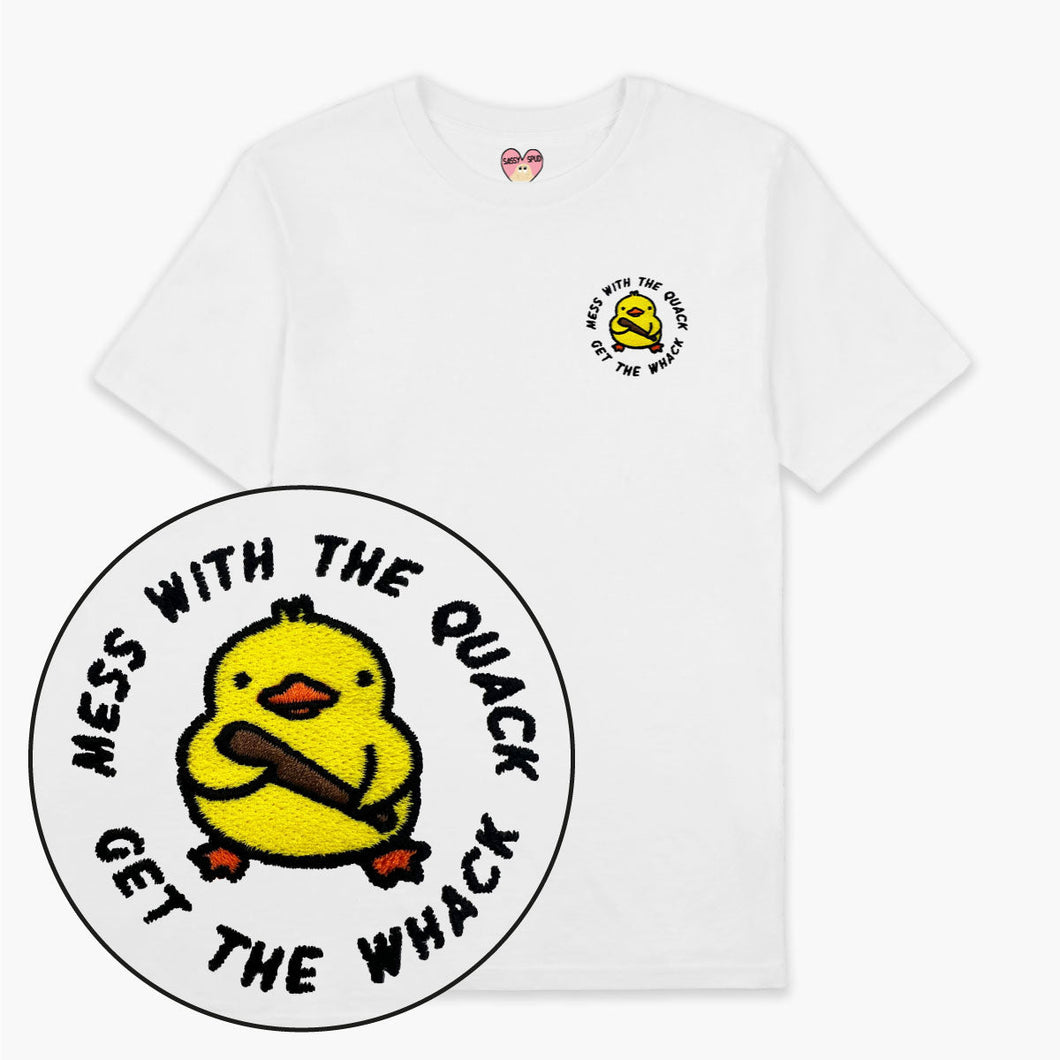 Mess With The Quack Embroidered T-Shirt (Unisex)-Embroidered Clothing, Embroidered T Shirt, EP01-Sassy Spud