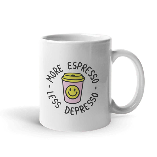 Espresso Makes Me Less Depresso Coffee Mug. Funny Mug, Gift for Her, Gift  for Him, Funny Coffee Mug 