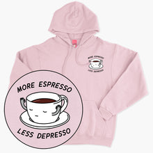 Laden Sie das Bild in den Galerie-Viewer, More Espresso Less Depresso Hoodie (Unisex)-Printed Clothing, Printed Hoodie, JH001-Sassy Spud