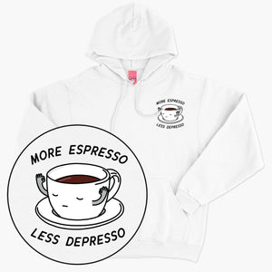 More Espresso Less Depresso Hoodie (Unisex)-Printed Clothing, Printed Hoodie, JH001-Sassy Spud