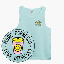 Load image into Gallery viewer, More Espresso Less Depresso Tank Top (Unisex)-Printed Clothing, Printed Tank, 03980-Sassy Spud