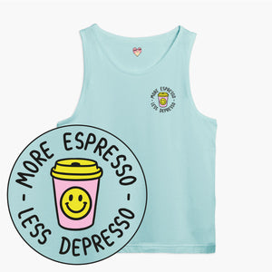 More Espresso Less Depresso Tank Top (Unisex)-Printed Clothing, Printed Tank, 03980-Sassy Spud