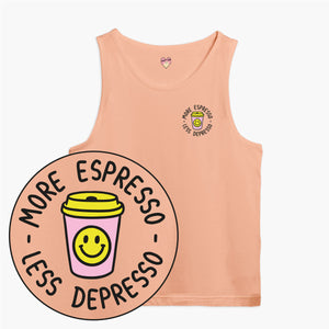 More Espresso Less Depresso Tank Top (Unisex)-Printed Clothing, Printed Tank, 03980-Sassy Spud