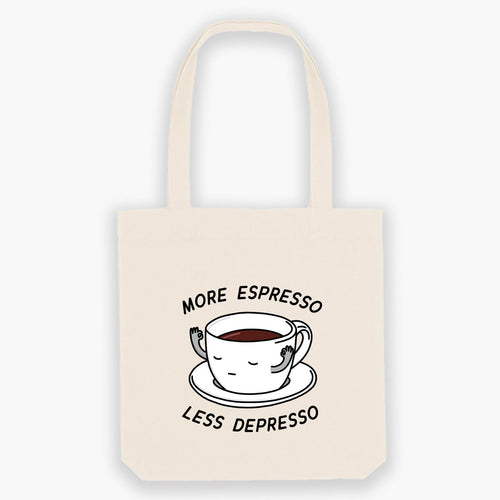 More Espresso Less Depresso Tote Bag-Sassy Accessories, Sassy Gifts, Sassy Tote Bag, STAU760-Sassy Spud