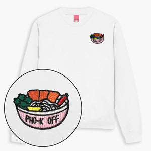 Pho-k Off Embroidered Sweatshirt (Unisex)-Embroidered Clothing, Embroidered Sweatshirt, JH030-Sassy Spud