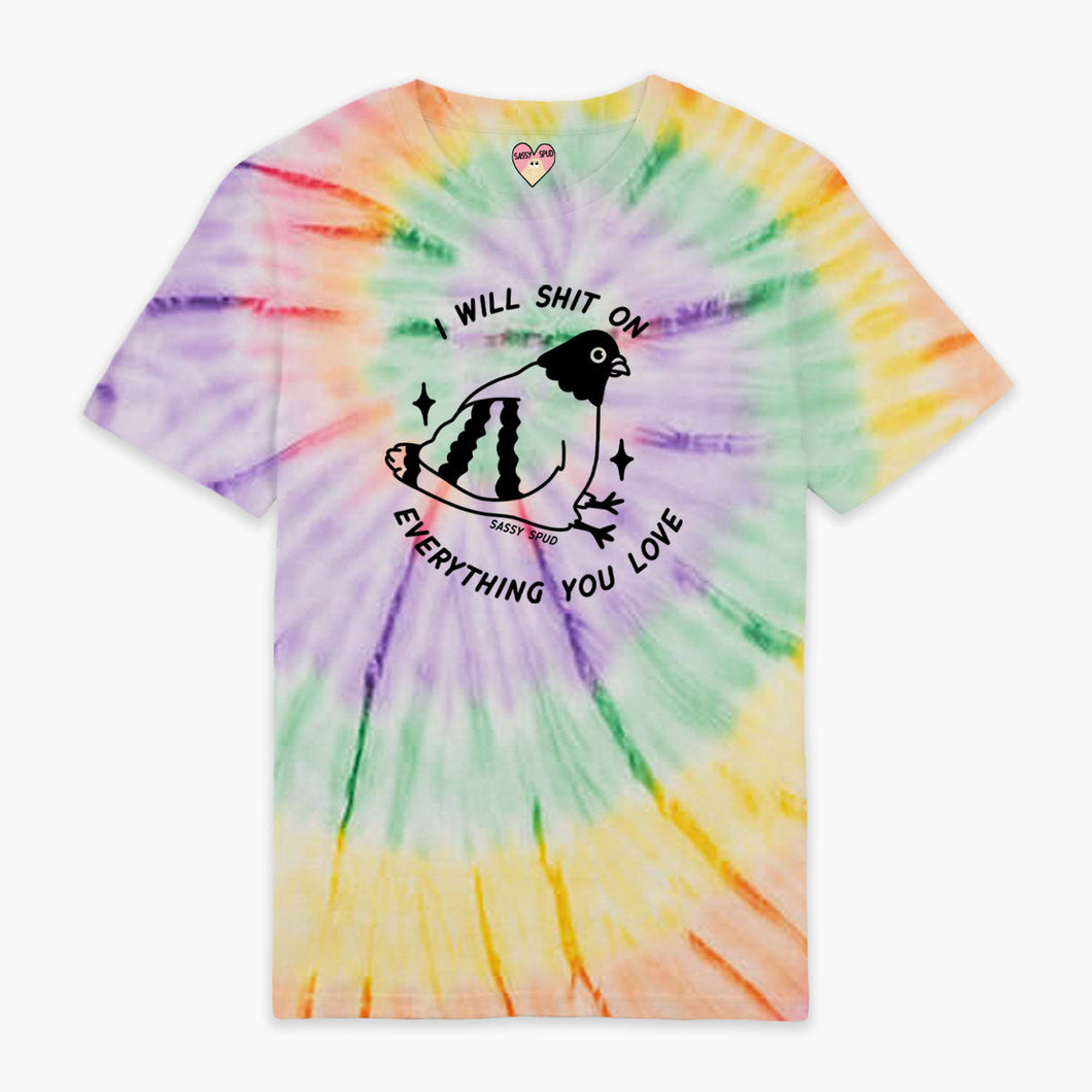 Pigeon Poo Tie Dye T-shirt (Unisex)-Printed Clothing, Printed T Shirt, EP01-Sassy Spud