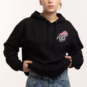 Pizza Schlampe bestickter Kapuzenpullover (Unisex) 