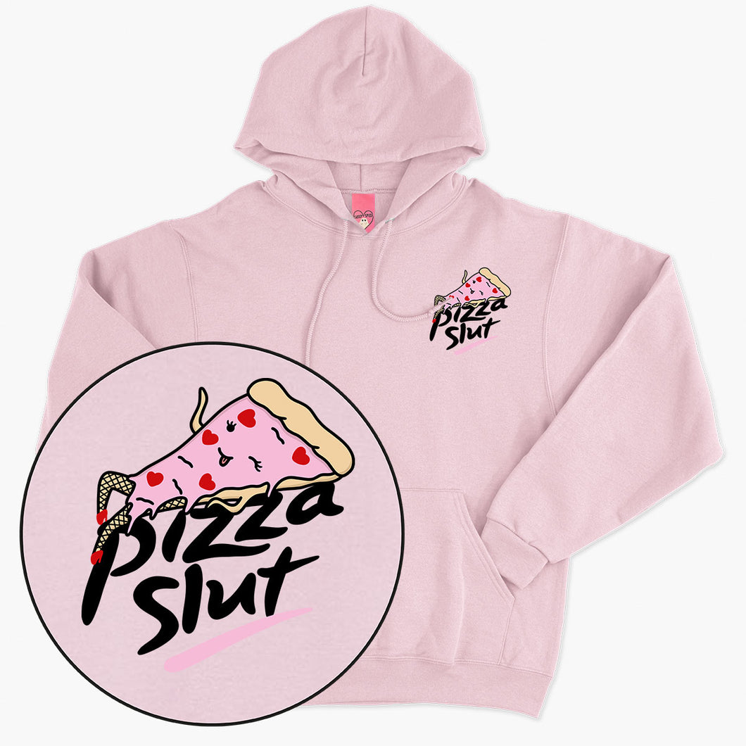 Pizzaslet geborduurde hoodie (unisex) 