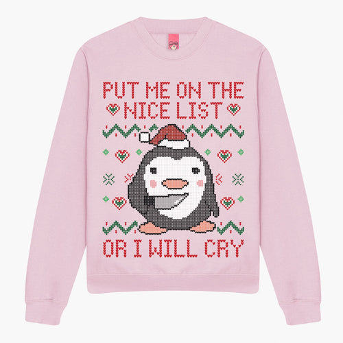 Put Me On The Nice List Christmas Jumper (Unisex)-Printed Clothing, Printed Sweatshirt, JH030-Sassy Spud