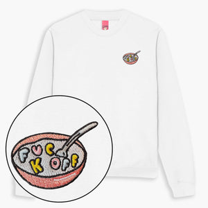 Rude Cereal Embroidered Sweatshirt (Unisex)-Embroidered Clothing, Embroidered Sweatshirt, JH030-Sassy Spud