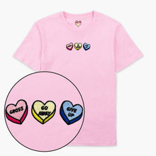 Load image into Gallery viewer, Rude Love Hearts Embroidered T-Shirt (Unisex)-Embroidered Clothing, Embroidered T Shirt, EP01-Sassy Spud