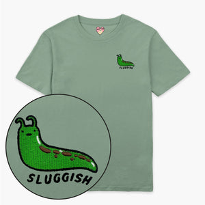 Sluggish Embroidered T-Shirt (Unisex)-Embroidered Clothing, Embroidered T Shirt, EP01-Sassy Spud