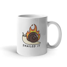 Load image into Gallery viewer, Snailed It Coffee Mug-Funny Gift, Funny Coffee Mug, 11oz White Ceramic-Sassy Spud