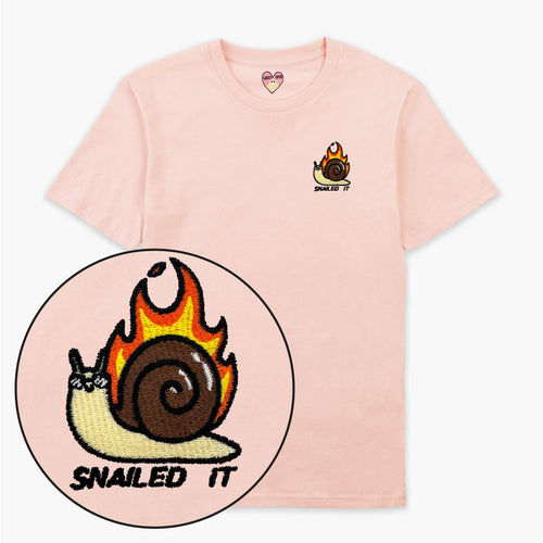 Snailed It Embroidered T-Shirt (Unisex)-Embroidered Clothing, Embroidered T Shirt, EP01-Sassy Spud