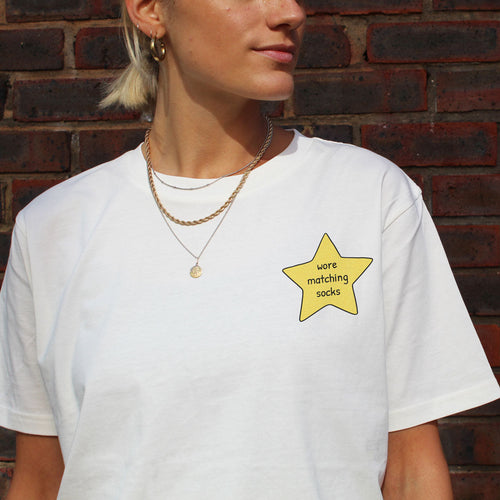 Socks Gold Star T-Shirt (Unisex)-Printed Clothing, Printed T Shirt, EP01-Sassy Spud