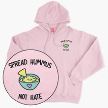 Afbeelding laden in Galerijviewer, Spread Hummus Not Hate Embroidered Hoodie (Unisex)-Embroidered Clothing, Embroidered Hoodie, JH001-Sassy Spud