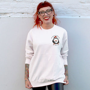 Stabby Penguin Christmas Jumper (Unisex)-Printed Clothing, Printed Sweatshirt, JH030-Sassy Spud