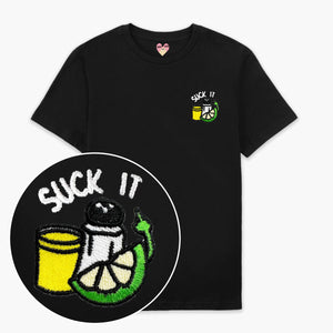 Suck It Tequila Embroidered T-Shirt (Unisex)-Embroidered Clothing, Embroidered T Shirt, EP01-Sassy Spud