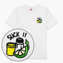 Load image into Gallery viewer, Suck It Tequila Embroidered T-Shirt (Unisex)-Embroidered Clothing, Embroidered T Shirt, EP01-Sassy Spud