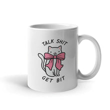 Load image into Gallery viewer, Talk Sh*t Get Bit Coffee Mug-Funny Gift, Funny Coffee Mug, 11oz White Ceramic-Sassy Spud