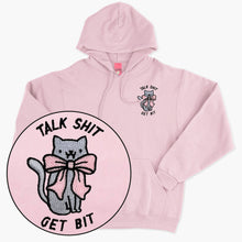 Load image into Gallery viewer, Talk Sh*t Get Bit Embroidered Hoodie (Unisex)-Embroidered Clothing, Embroidered Hoodie, JH001-Sassy Spud