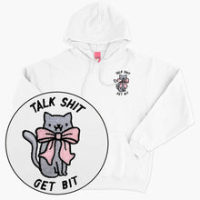 Load image into Gallery viewer, Talk Sh*t Get Bit Embroidered Hoodie (Unisex)-Embroidered Clothing, Embroidered Hoodie, JH001-Sassy Spud