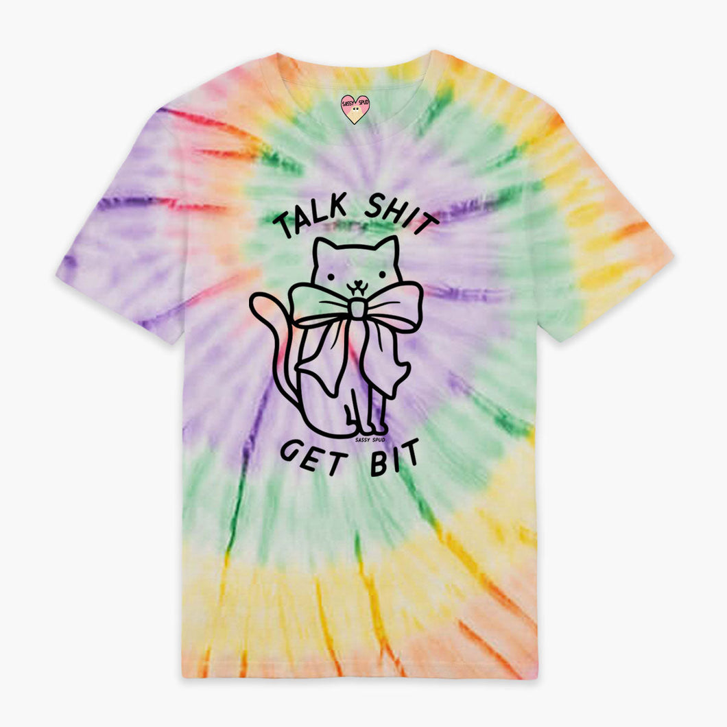 Talk Sh*t Get Bit Tie Dye T-shirt (Unisex)-Printed Clothing, Printed T Shirt, EP01-Sassy Spud