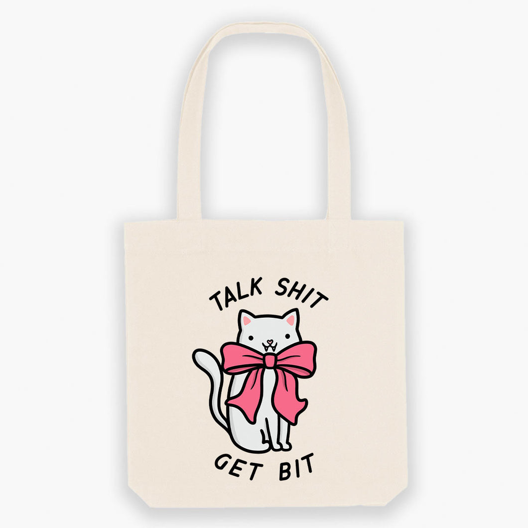 Talk Sh*t Get Bit Tote Bag-Sassy Accessories, Sassy Gifts, Sassy Tote Bag, STAU760-Sassy Spud